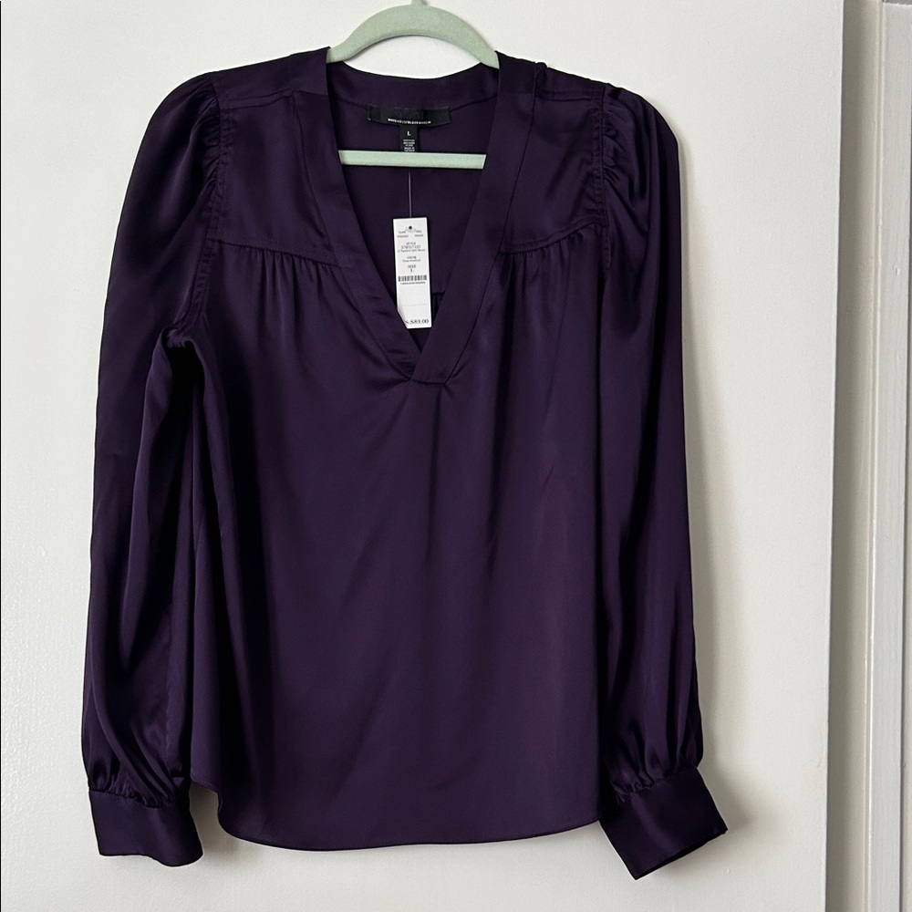 White House Black Market Deep Purple Blouse